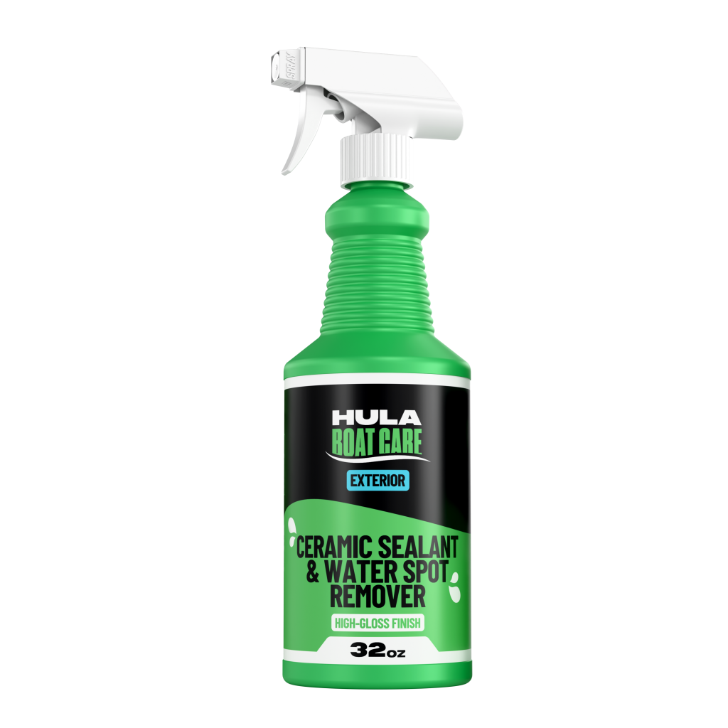 Hula Boat Care exterior ceramic sealant and water spot remover spray for high-gloss boat finish — 32oz